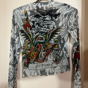 ED HARDY MESH TOP